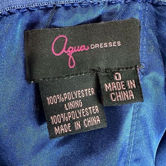 Aqua Y2K Strapless Blue Chiffon Maxi Floral Print Fairy Dress, 0 - Picture 9 of 13